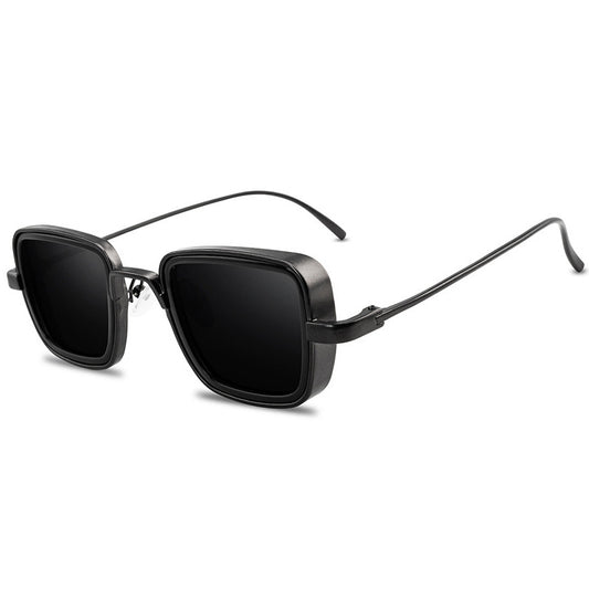Gafas de Sol Steampunk Vintage para Hombre Marco Metal Cuadrado