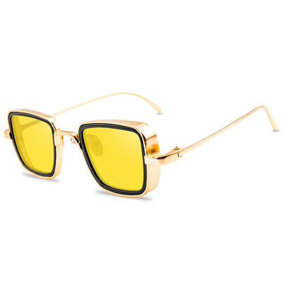 Gafas de Sol Steampunk Vintage para Hombre Marco Metal Cuadrado - Image 4