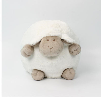 Soft white plush sheep toy with a beige face and limbs, designed for infants and young children. - Image 6