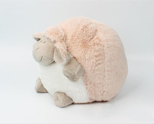 Soft white plush sheep toy with a beige face and limbs, designed for infants and young children. - Image 5