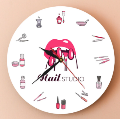 Reloj de Pared Creativo 3D para Manicura con Diseño de Esmalte de Uñas - Image 3