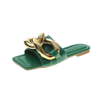 Sandalias Planas con Cadena Decorativa - Cómodas y Elegantes para Uso Diario - Image 5