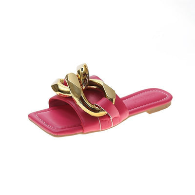 Sandalias Planas con Cadena Decorativa - Cómodas y Elegantes para Uso Diario - Image 10