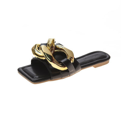 Sandalias Planas con Cadena Decorativa - Cómodas y Elegantes para Uso Diario - Image 11