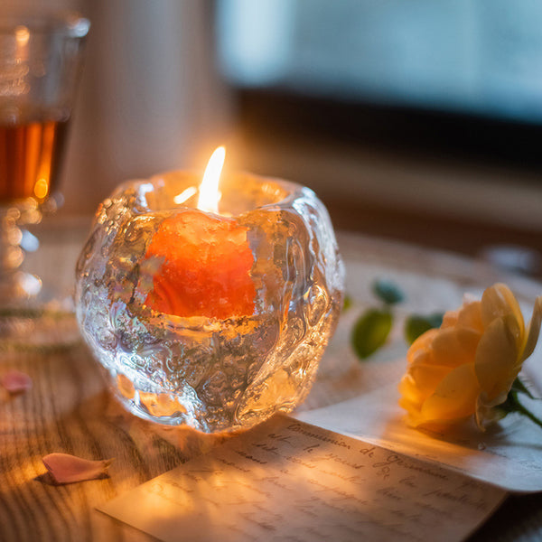 Vaso Decorativo de Cristal para Velas Aromáticas Románticas