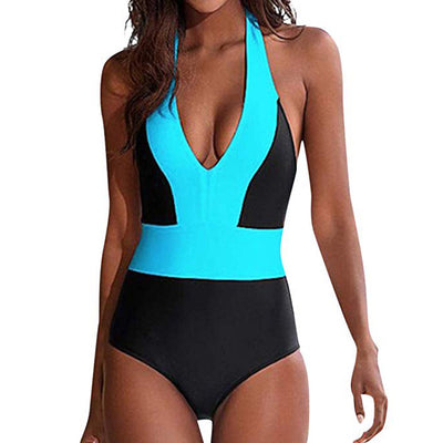 Traje de Baño Enterizo con Combinación de Colores - Tela Nylon Premium