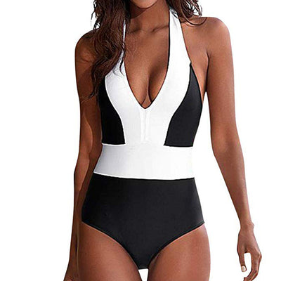 Traje de Baño Enterizo con Combinación de Colores - Tela Nylon Premium - Image 10