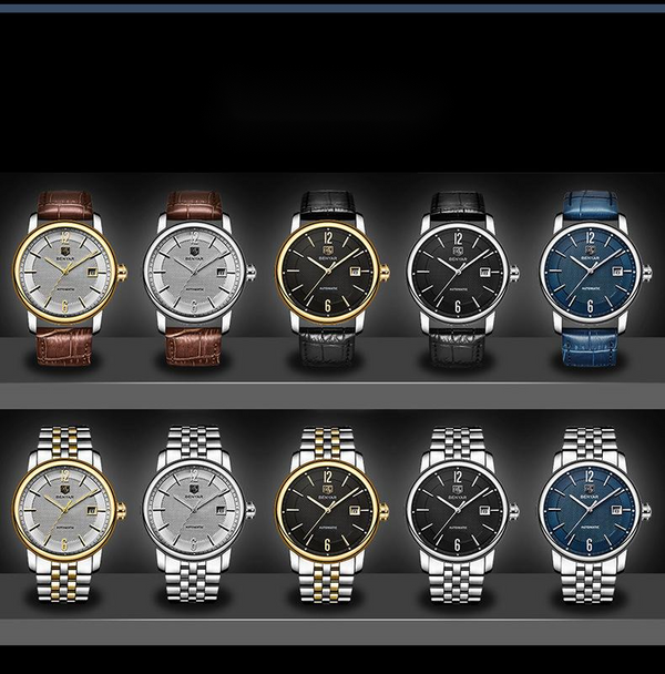Reloj Mecánico para Hombre con Diseño de Rayas 5144