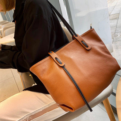 Bolso Tote de Cuero Suave - Bolsa Portátil Grande para Mujer - Image 6