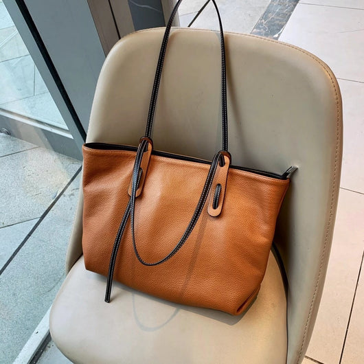 Bolso Tote de Cuero Suave - Bolsa Portátil Grande para Mujer - Image 7