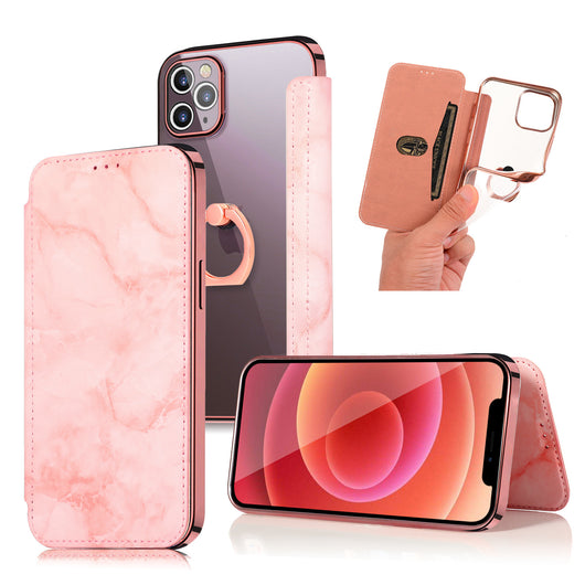 Funda Mármol para iPhone 12 Pro con Anillo de Sujeción