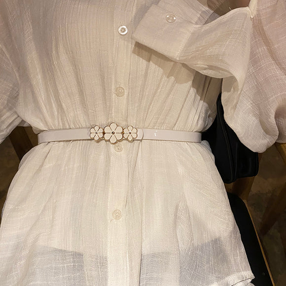 Vestido Coreano con Cinturón Delgado - Diseño Versátil y Elegante