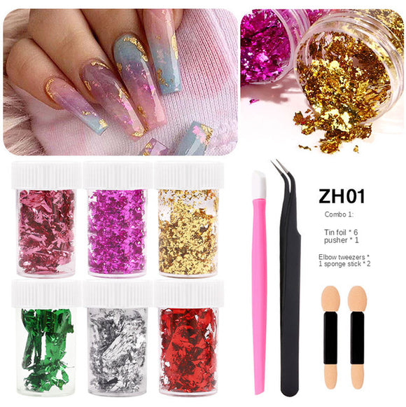 Kit de Láminas de Foil Doble Cara para Uñas - Diseños Europeos y Americanos