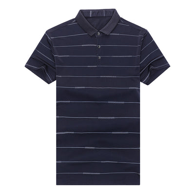 Playera Casual de Rayas con Solapa y Secado Rápido - Image 8