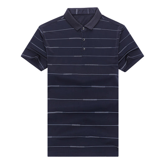 Playera Casual de Rayas con Solapa y Secado Rápido - Image 3