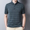 Playera Casual de Rayas con Solapa y Secado Rápido