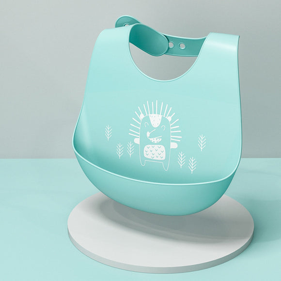 Babero Alimentador Impermeable para Bebés con Bolsillos de Silicona Suave