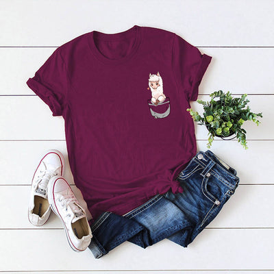 Blusa Holgada Alpaca Pecho Europeo Talla Grande Manga Corta para Mujer - Image 13