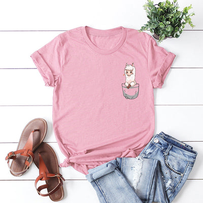 Blusa Holgada Alpaca Pecho Europeo Talla Grande Manga Corta para Mujer - Image 18