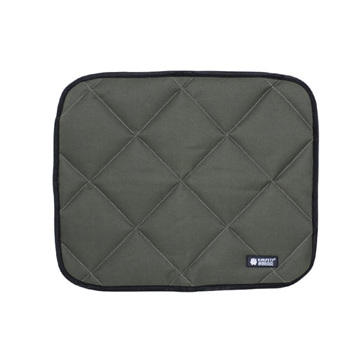 Dark gray quilted pet mat with diamond stitching and black trim, suitable for dogs and cats. - Image 6