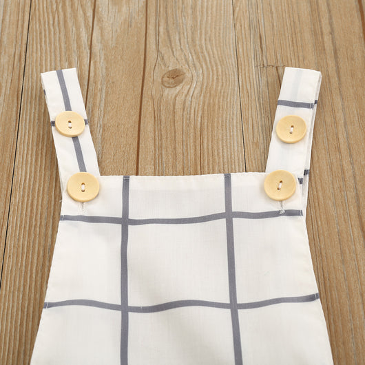 Traje de Baño Infantil de Una Pieza con Botones - Diseño Triangular Blanco - Image 3