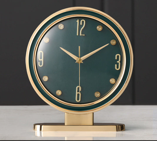 Reloj de Escritorio con Diseño de Cuero Moderno