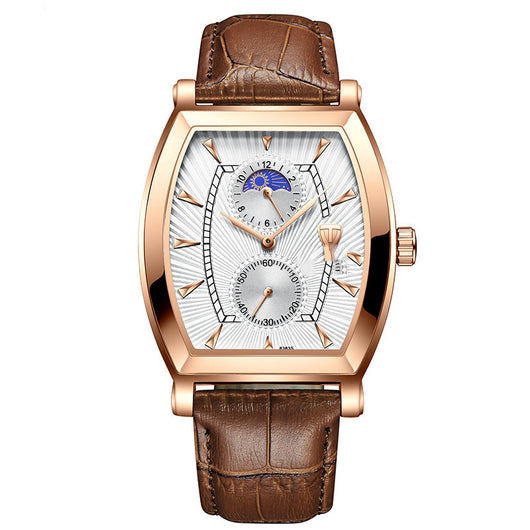 Reloj Automático de Lujo Six-Pin Rectangular Resistente para Hombre
