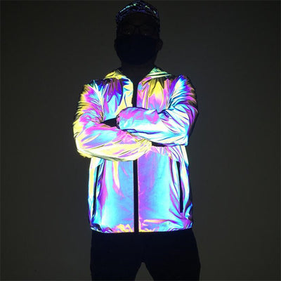 Chaqueta Reflectante Impermeable Hip-Hop con Capucha para Hombre - Image 7