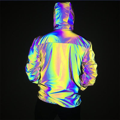 Chaqueta Reflectante Impermeable Hip-Hop con Capucha para Hombre - Image 8
