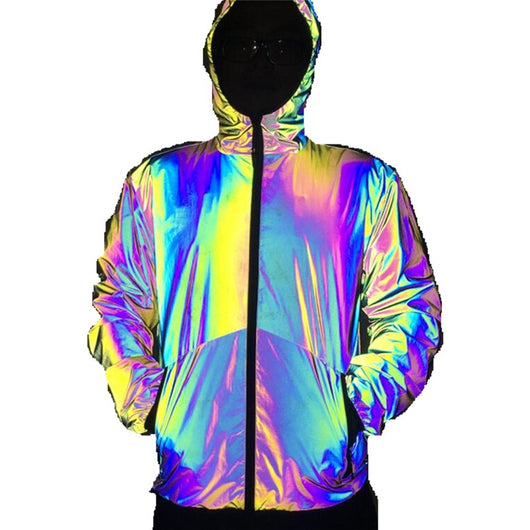 Chaqueta Reflectante Impermeable Hip-Hop con Capucha para Hombre - Image 5