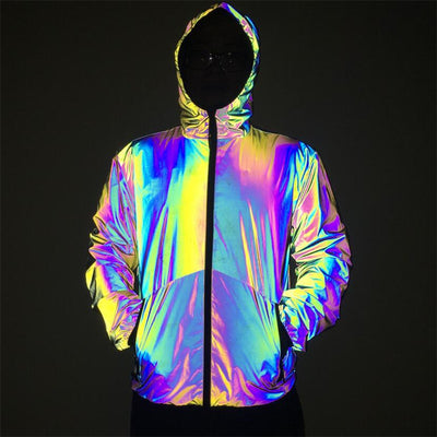 Chaqueta Reflectante Impermeable Hip-Hop con Capucha para Hombre - Image 2