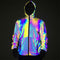 Chaqueta Reflectante Impermeable Hip-Hop con Capucha para Hombre