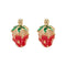 Aretes Fresa Glaseado Retro