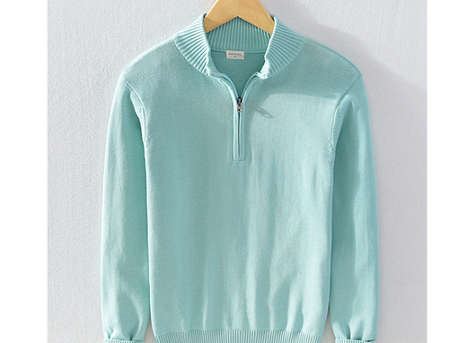 Suéter Cuello Alto Hombre con Cierre Medio - Pullover Slim Casual - Image 9