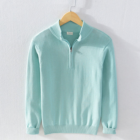 Suéter Cuello Alto Hombre con Cierre Medio - Pullover Slim Casual - Image 3