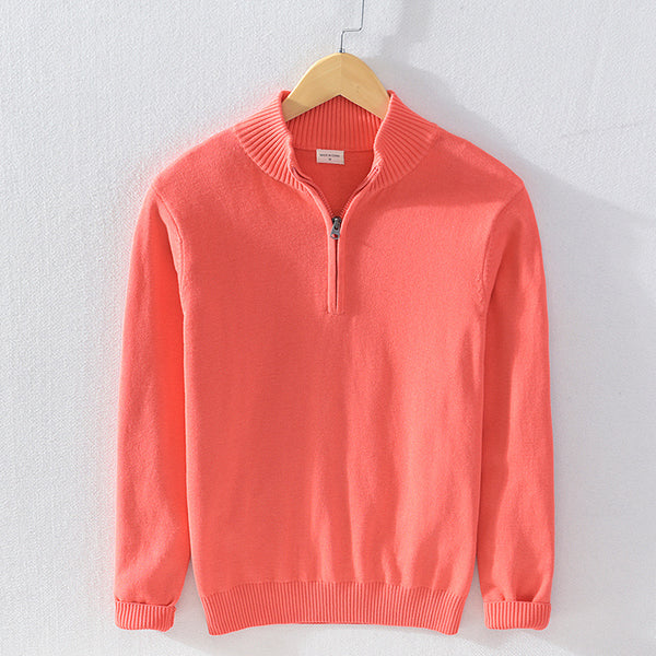 Suéter Cuello Alto Hombre con Cierre Medio - Pullover Slim Casual