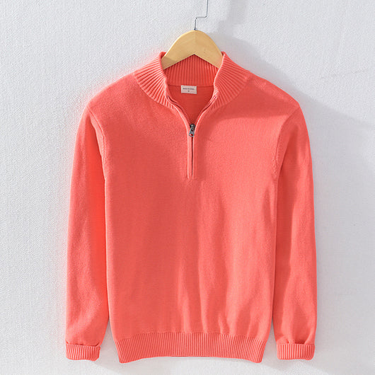 Suéter Cuello Alto Hombre con Cierre Medio - Pullover Slim Casual