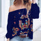 Camiseta Estampada Suelta y Ligera Cuello Redondo