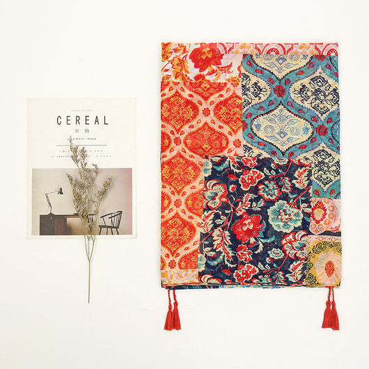 Pañoleta Estampada con Flecos Multicolor - Image 7