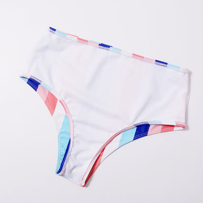 Traje de Baño Deportivo a Rayas Cintura Alta Halter Sexy Estilo Europeo - Image 12