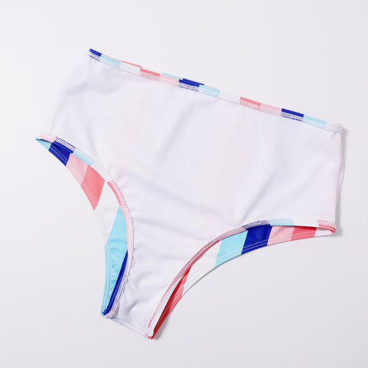 Traje de Baño Deportivo a Rayas Cintura Alta Halter Sexy Estilo Europeo - Image 12