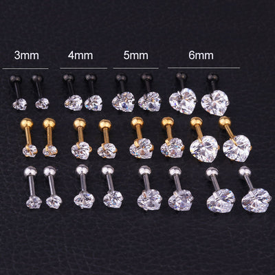 Aretes de Circonita en Forma de Corazón Acero Inoxidable Perforados - Image 10