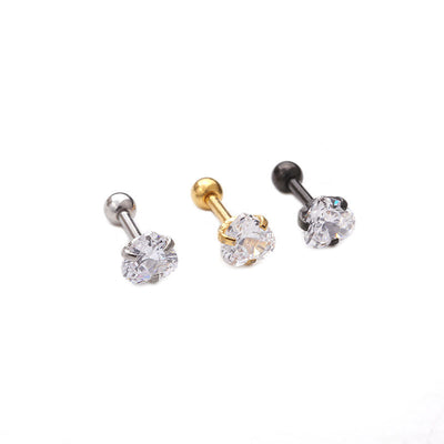 Aretes de Circonita en Forma de Corazón Acero Inoxidable Perforados - Image 9