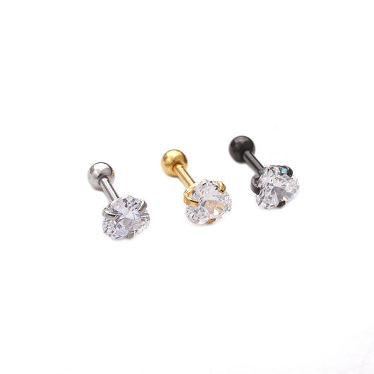 Aretes de Circonita en Forma de Corazón Acero Inoxidable Perforados - Image 9