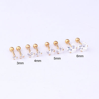 Aretes de Circonita en Forma de Corazón Acero Inoxidable Perforados - Image 3