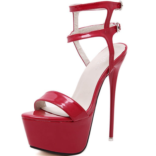 Tacones Stiletto Plataforma con Tiras Ajustables
