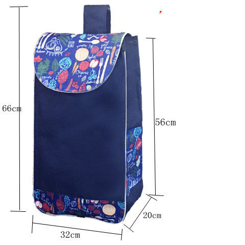 Carrito de Compras Plegable con Bolsa Impermeable Oxford Doble Capa - Image 10