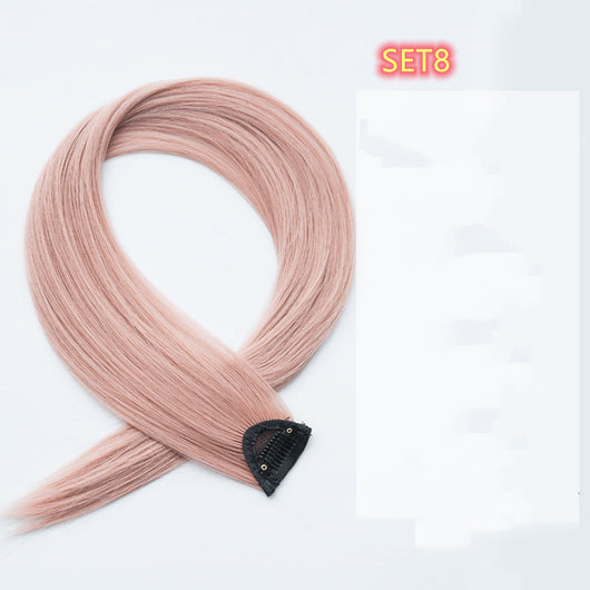 Extensión de Cabello Liso con Degradado de Color - Fibra de Seda Resistente al Calor - Image 9