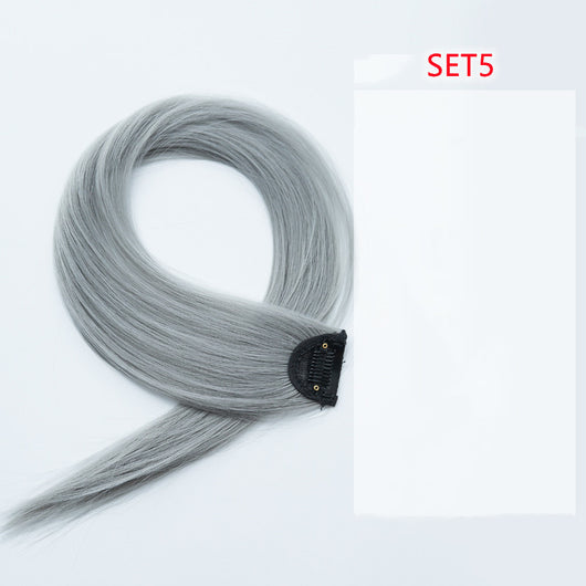 Extensión de Cabello Liso con Degradado de Color - Fibra de Seda Resistente al Calor - Image 12