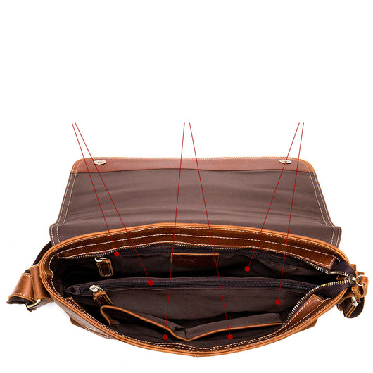Maletín Bandolera de Cuero Genuino para Hombre - Image 2